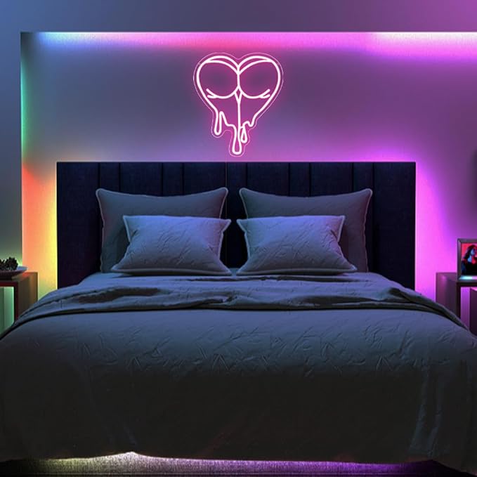 Pink Peach Neon Sign, Lady LED Light Sign - Image 6