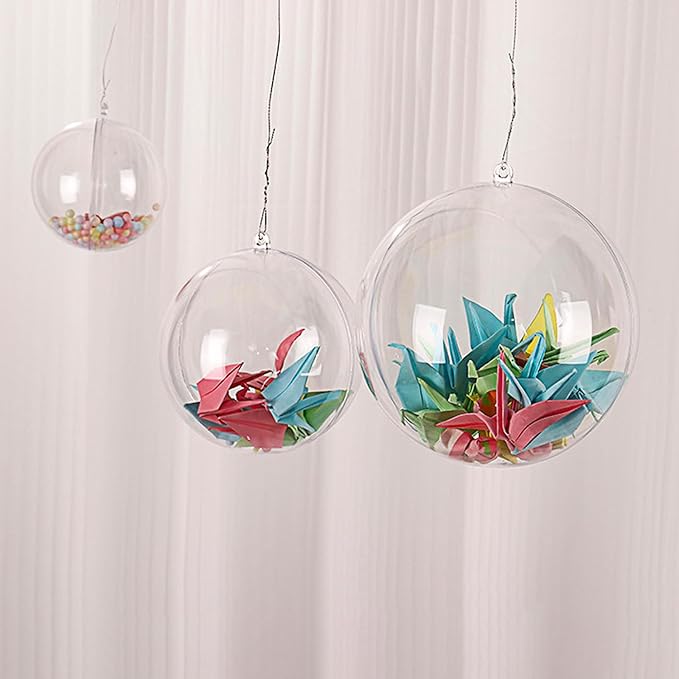 Jishi 10pk Clear Plastic Christmas Ornaments - Image 4
