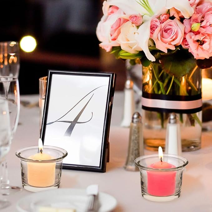 Letine Tealight Candle Holder Set of 12- Clear Glass Votive Candle Holders Bulk - Image 9