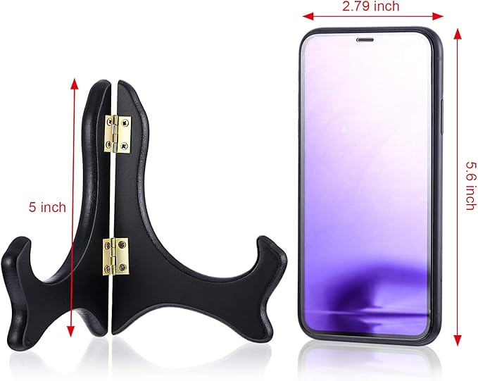 Tatuo 4 Pack Black Wooden Display Stand Plate Stands - Image 2