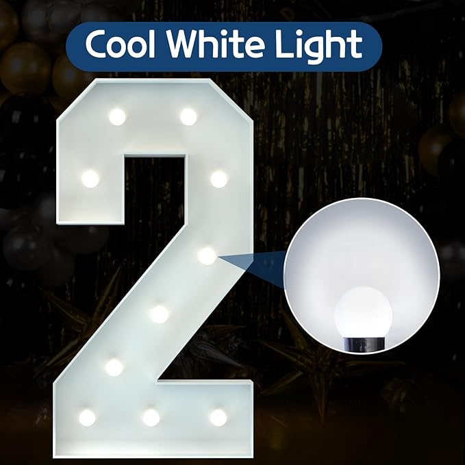 Marquee Numbers 4 Feet Tall Big Light Up Numbers 2nd 21st 25th Birthday - Image 2