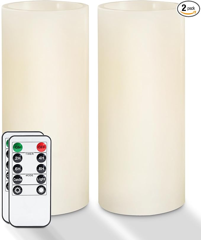 Homemory 9" x 3" Flameless Candles Battery Operated, Flickering LED Pillar by Homemory
