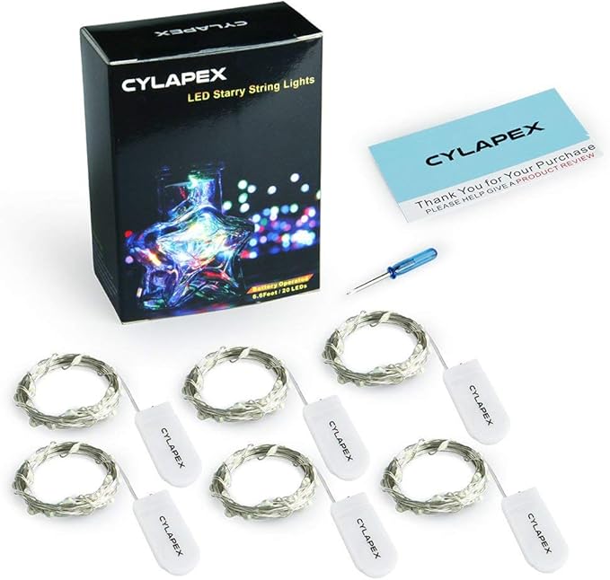 CYLAPEX 12 Pack Blue Fairy Lights String Battery Operated Fairy Lights Starry - Image 7