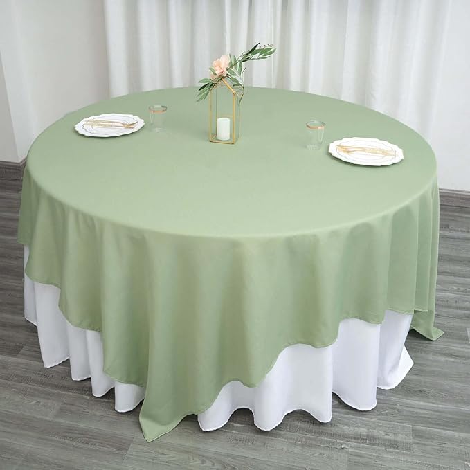 Efavormart 90" Sage Green Wholesale Linens Polyester Square Linen Tablecloth - Image 9