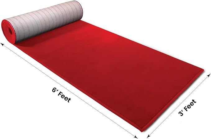 BannerBuzz Hollywood Red Carpet Aisle Non Slip Runner Runway Floor Rug - Image 3