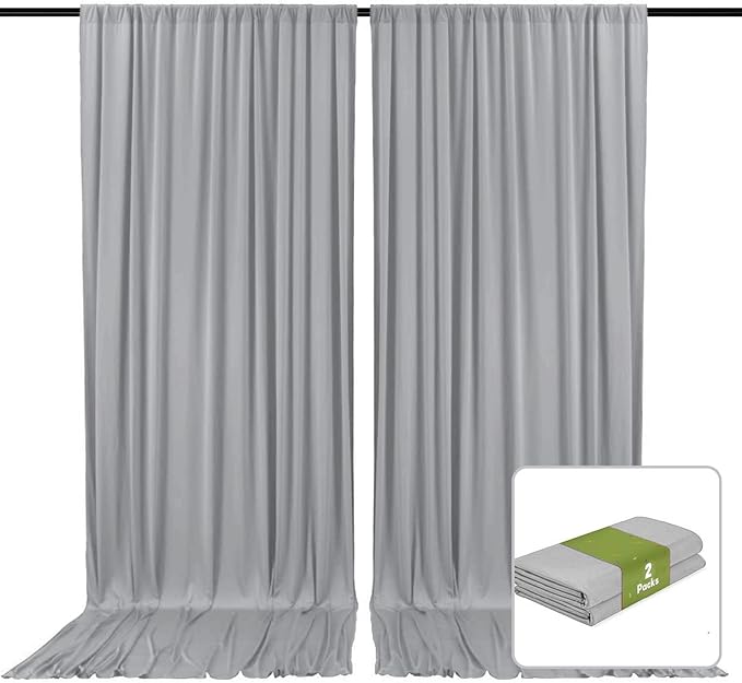 2 Panels Dark Gray Backdrop Curtain, 10 x 7 Feet Background Curtains by Zankubom