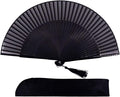 Amajiji 8.27" Hand Held Bamboo Silk Folding Fan Hand Fan, Chinese/Japanese by Amajiji