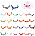 Pride & Par 24 Pcs Nature Gemstone Beads Glass Charms by Pridepar