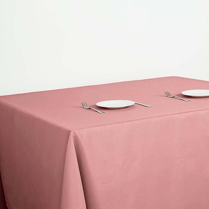 Efavormart 90" Dusty Rose Wholesale Linens Polyester Square Linen Tablecloth - Image 2