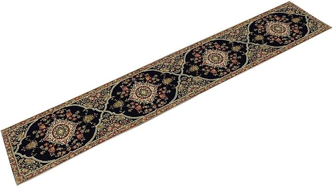 Vintage Boho Floral Table Runner, Rustic Country Farmhouse Black Bohemia Flower - Image 7