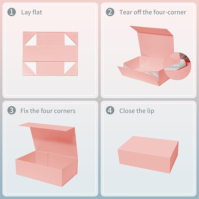 Rinrda Large Pink Gift Box, 13.75"x9"x4.5", Gift Boxes - Image 4