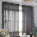 Window Dark Gray Sheer Curtains 145 Inches Long 2 Panels Sheer Curtain Basic by L%26TEC