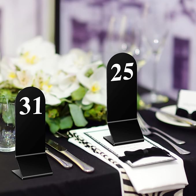 Remerry 50 Pcs Table Numbers 1-50 Acrylic Double Sided Number Cards Acrylic - Image 6