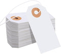 200 Pack White Blank Tags with Elastic String Marking Hang Tags Attached by Prudiut