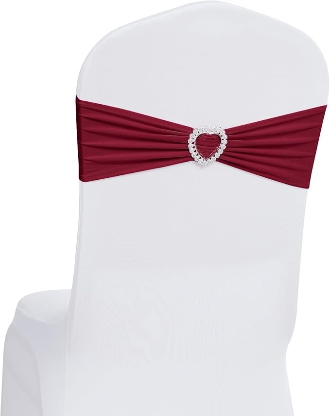 Howhic Pack of 120 Spandex Chair Sashes Bows Stretch Chair Cover Band by Howhic