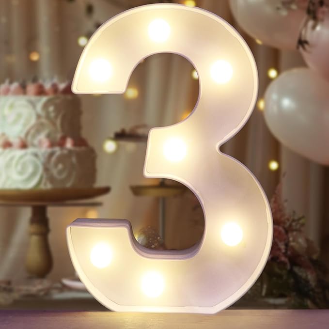 Decorative Led Light Up Number Letters by Pooqla