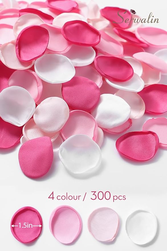 Serwalin 300Pcs Silk Rose Petals Fuschia Flower Petals - Image 6