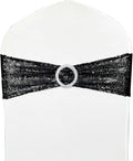 100 Pcs Chair Sashes Sequin Stretch Chair Bands Spandex Polyester Bows by LIZIMI