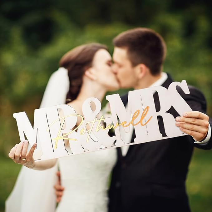callie Personalized Mr and Mrs Wedding Table Sign, Custom Name Date Mr and Mrs by callie