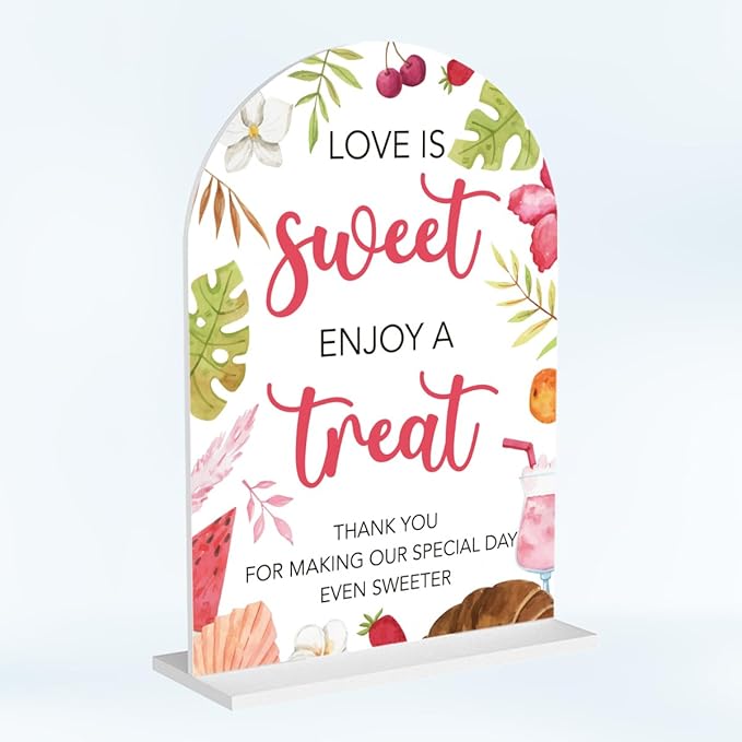 Love Is Sweet Sign for Dessert Table Acrylic Arch Wedding Dessert Table Decor by Unknown