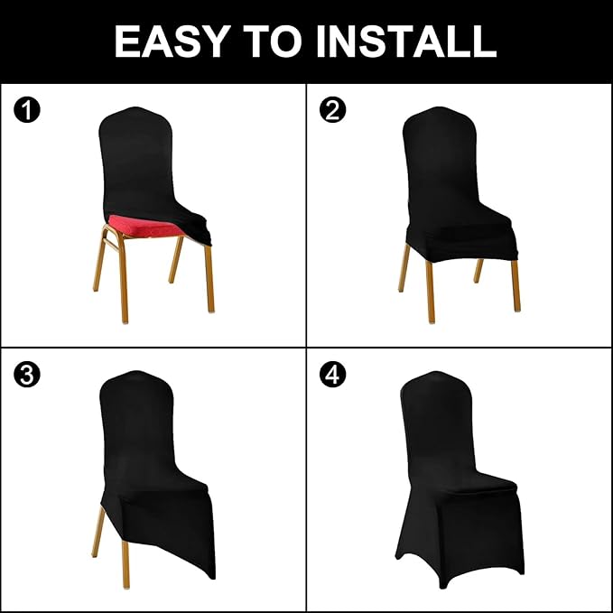 SUPERO Waterproof Spandex Chair Cover 25PCS, Stretch Dining Chair Covers - Image 4