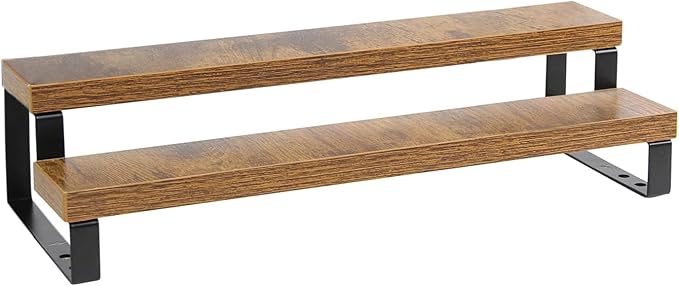 4-Tier Wooden Display Riser Shelf Stand for, Condiment & Dolls Collection Home by NEETBU