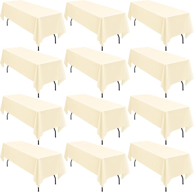 12 Pack 60 x 126 Inch Tablecloth, Washable Fabric Table Cover by fani