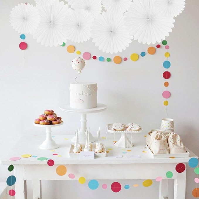 20 Pcs White Hanging Paper Fan, Hanging Honeycomb Round Paper Fans - Image 4