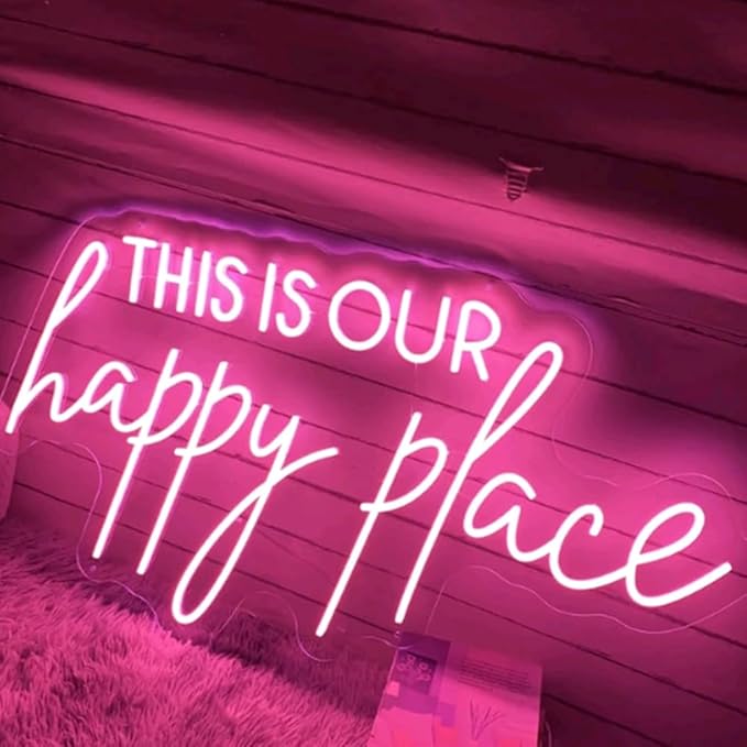 This Is Our Happy Place Neon Sign, Custom Bedroom LED Neon Light Home Bedroom - Image 3