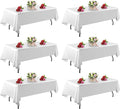 6 Pack White Table Cloth Rectangle 60 x 126 Inch Tablecloths by TableClothAndTableRunner