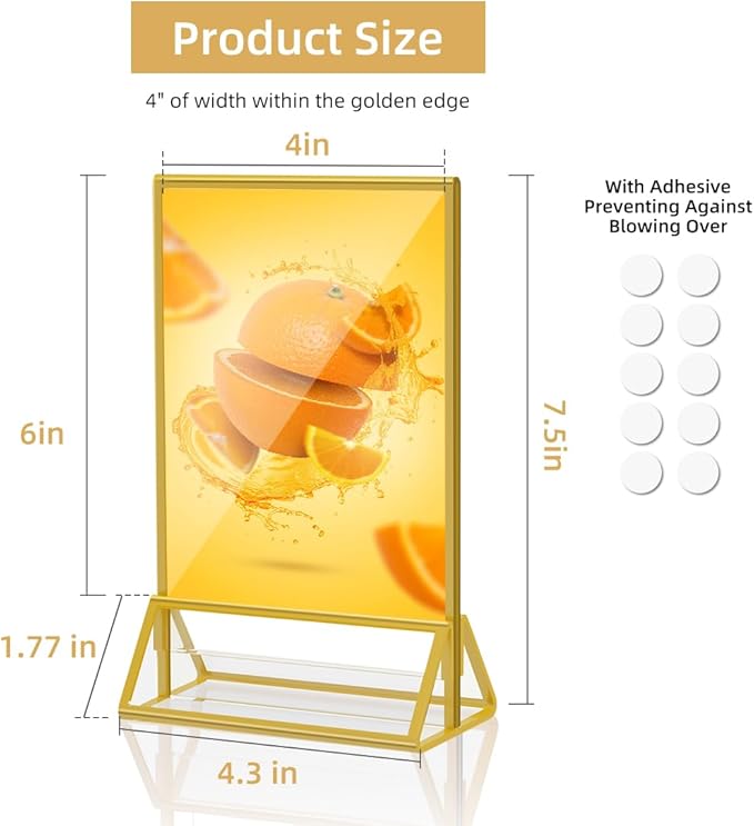 Acrylic Sign Holder 4 x 6 Clear Table Flyer Holder，Plastic Display Stand - Image 3