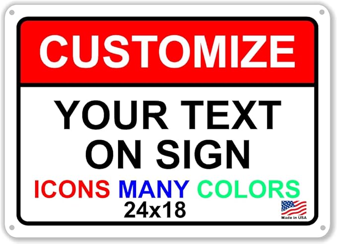 Custom Signs Outdoor Metal for Home Office Business, Personalized, Man Cave by avgrafx