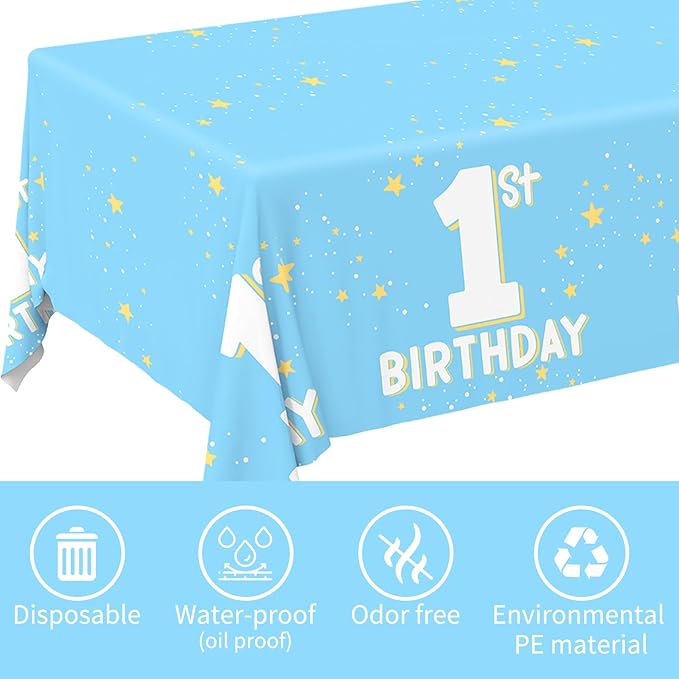Gatherfun Baby Blue Party Supplies Set: 1st Birthday Decorations, Includes - Image 7