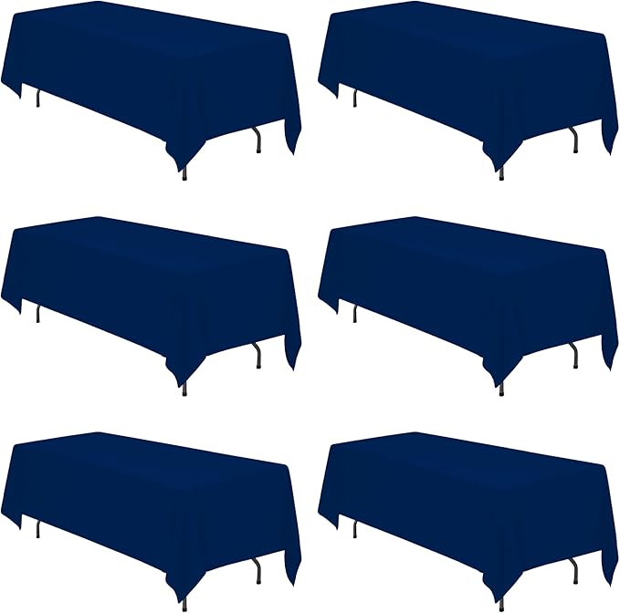 BRILLMAX 6 Pack Navy Blue Tablecloths 70 x 120 Inch by BRILLMAX