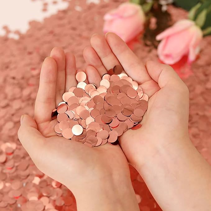 Rose Gold Foil Confetti, Round Dots Glitter Table Confetti, Sparkling - Image 3