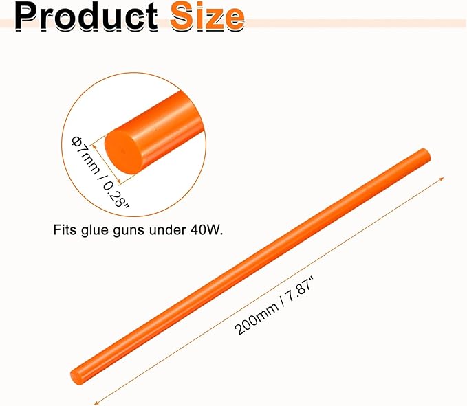 HARFINGTON 10pcs Hot Glue Sticks 0.28" Dia x 7.87" Long EVA Mini Hot Melt - Image 2