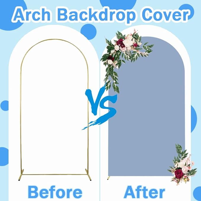 Wedding Arch Cover Dusty Blue Arches Stand Covers 7.2FT Arch-Backdrop-Cover - Image 7
