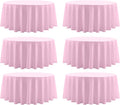 Round Tablecloth 6 Pack 108 Inch Pink Tablecloths Washable Decorative Linen by AOCOZHomeLifeMuseum