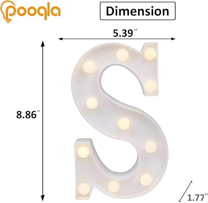 Pooqla LED Marquee Letter Lights, Warm White and Cool White Decorative Lighted - Image 5