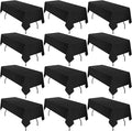 12 Pack 60 x 102 Inch Rectangle Tablecloth, Washable Fabric Table Cloth by fani