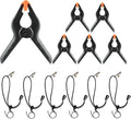 6 Pack 4.5 Inch Heavy Duty Spring Clamps + 6 Pack Backdrop Clips, Elastic Nylon by Vevelux