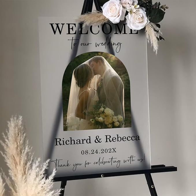 Personalized Wedding Photo Acrylic Welcome Sign – Custom Picture Board - Image 5