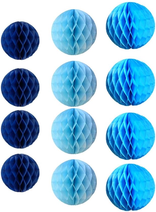12pcs Party Honeycomb Balls Decorations 3'' 6'' 8'' Honeycomb Flower Tissue Pom - Image 2