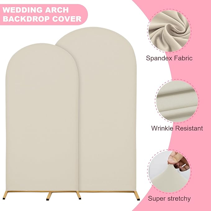 Wedding Arch Covers Arch Backdrop Cover Arch Stand Covers 7.2FT 6.6FT 6FT Set 3 - Image 4