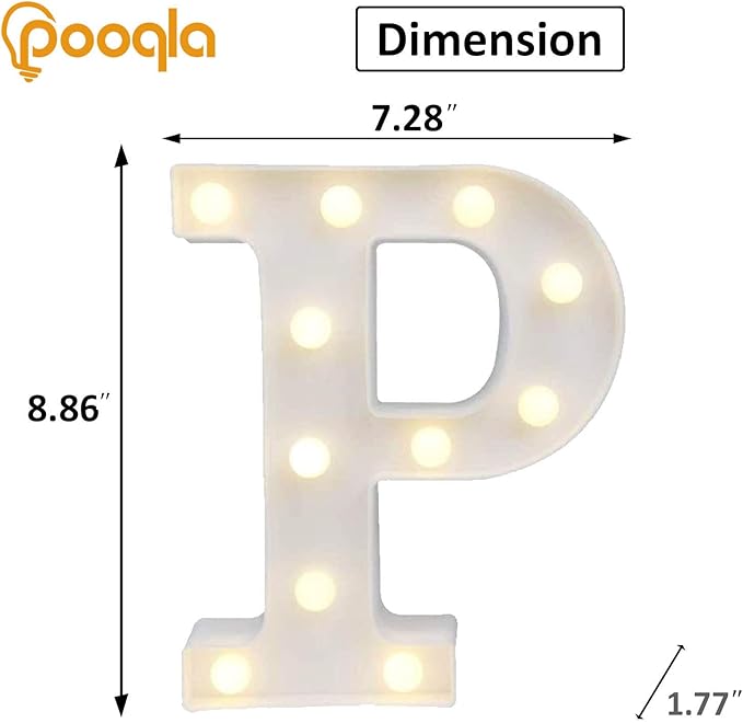 Pooqla LED Marquee Letter Lights, Warm White and Cool White Decorative Lighted - Image 5