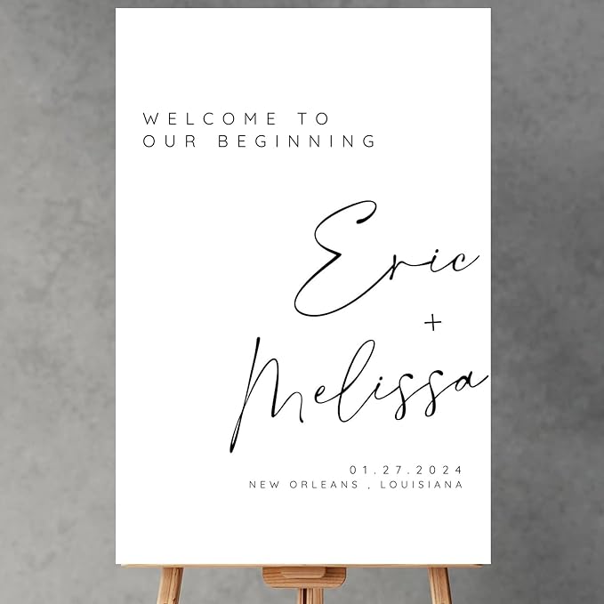 Calligraphy Wedding Welcome Signs, Welcome Sign Wedding, Customized Wedding by Custom