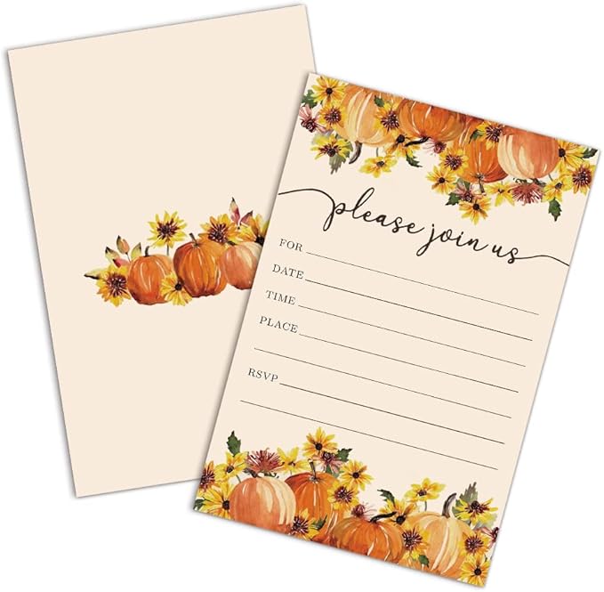 REWIDPARTY Thanksgiving Party Invitation Cards by REWIDPARTY