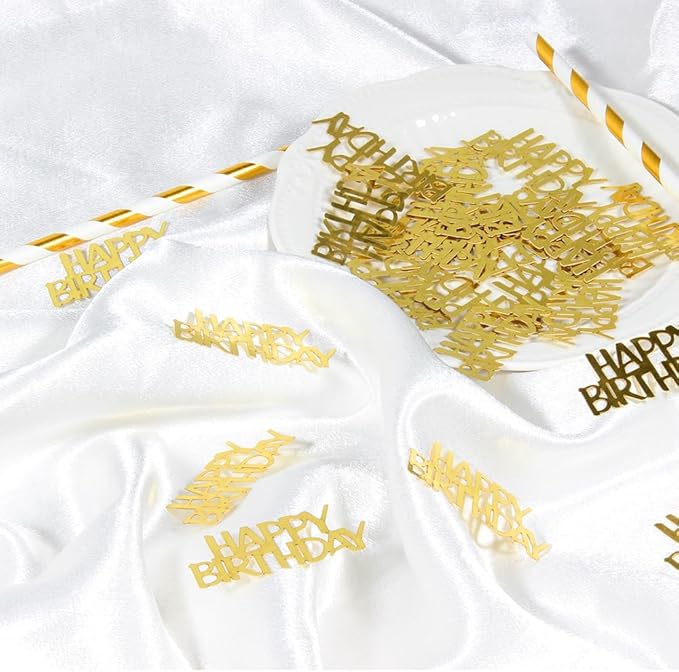 Gold Happy Birthday Confetti Birthday Party Decorations Baby/Adult Birthday - Image 5