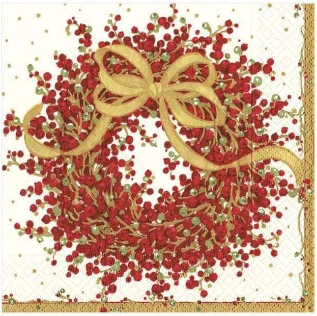 Caspari Entertaining Pepper Berry Cocktail Napkins - Image 2