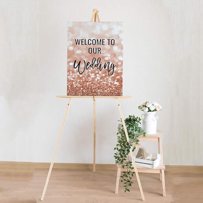 Andaz Press Extra Large Wedding Easel Board Party Sign, 12x18-inch, Glitzy Faux - Image 5